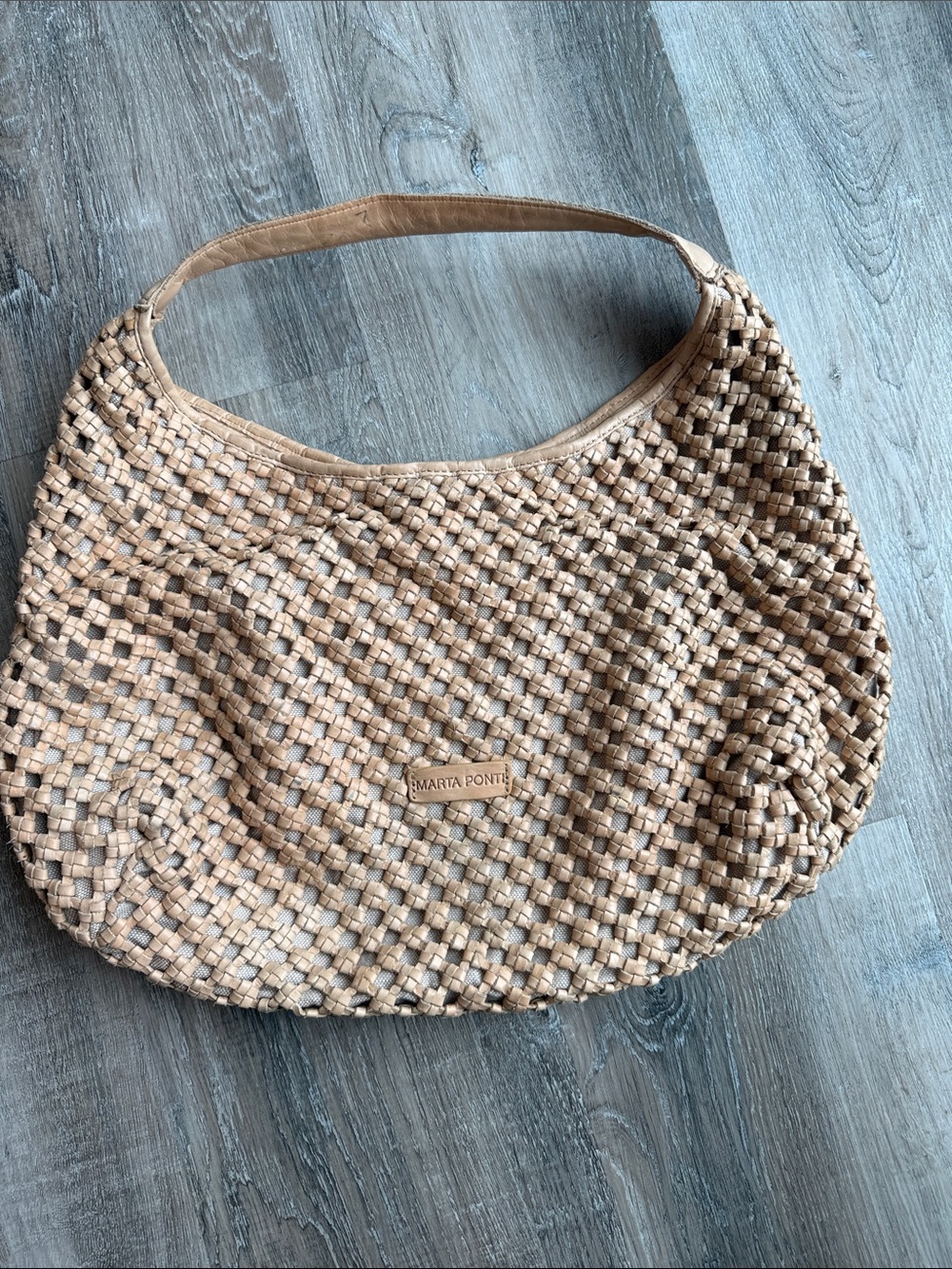 MARTA PONTI Portugal Tan leather Woven Shoulder Bag